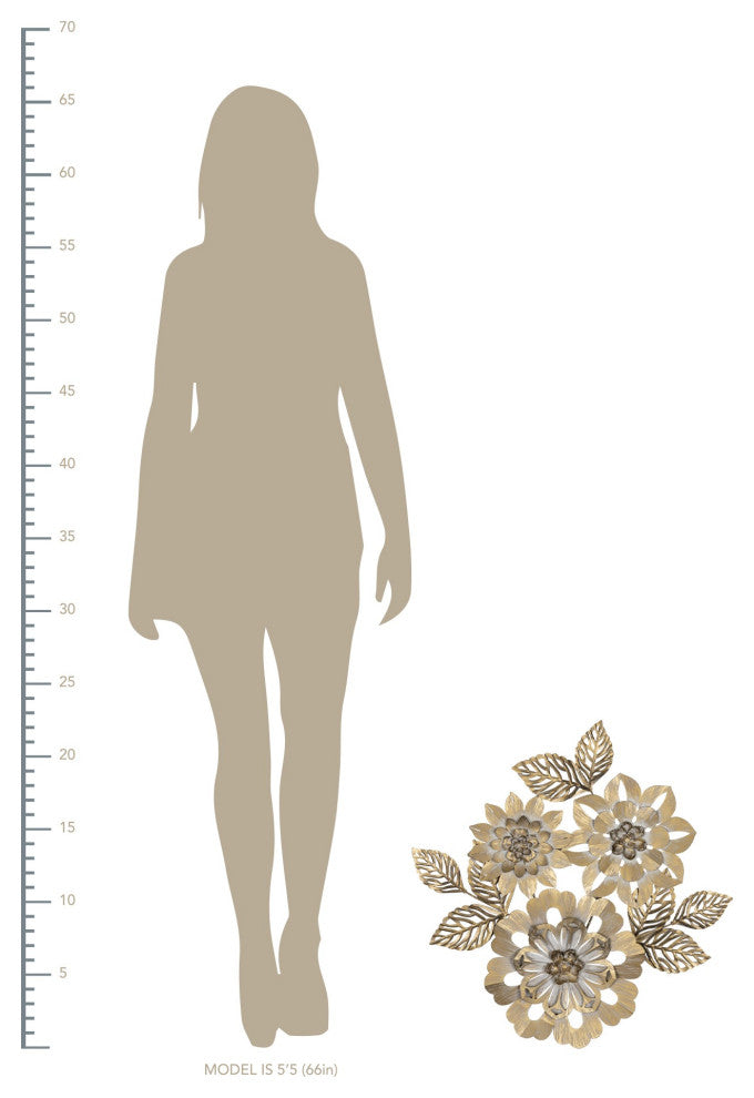Golden Metallic Flower Wall Decor