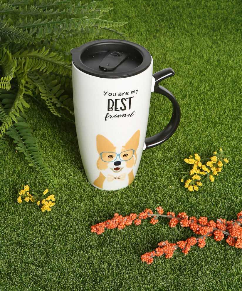 Best Friend Mug Set With Lid, Metal Straw and Spoon