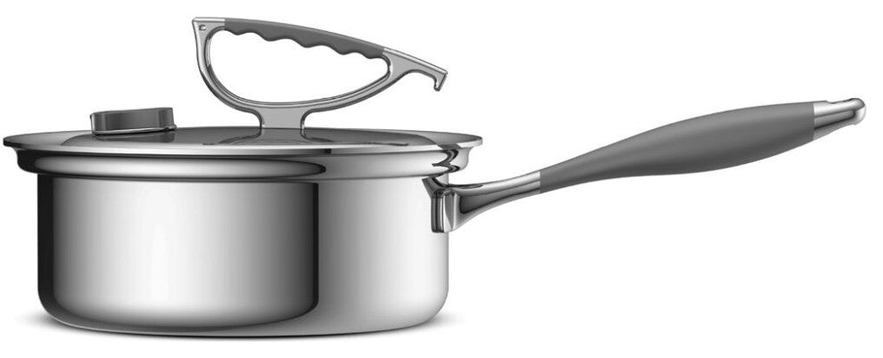 3-Qt. Tri-Ply Stainless Steel Sauce Pan With Rim Latch