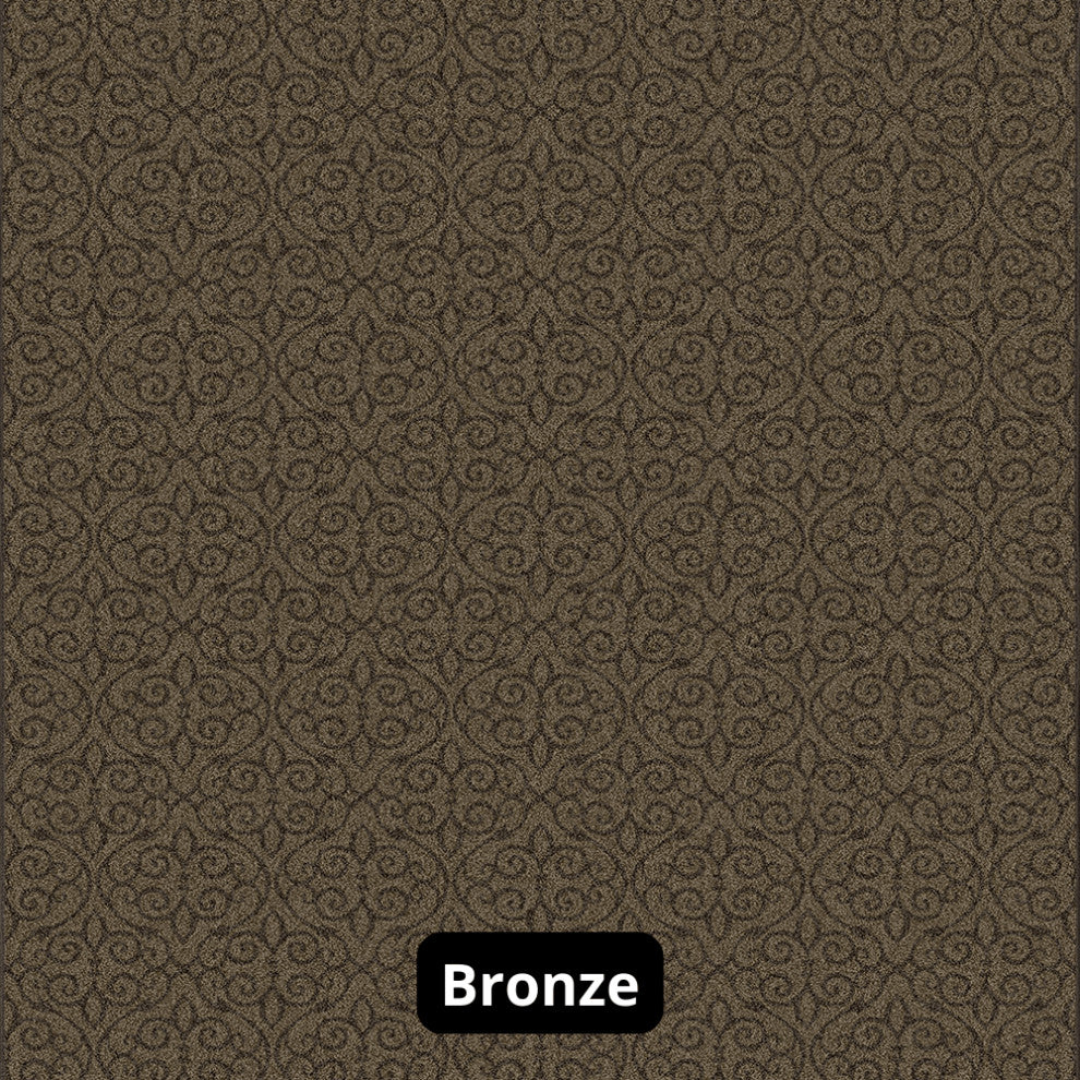 Scroll Pattern 3/8 Thick Indoor Area Rug Carpet, Bronze, 4x6