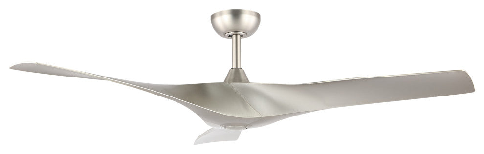 52" Reversible DC Motor Propeller Ceiling Fan With Remote Control, Brushed Nickel