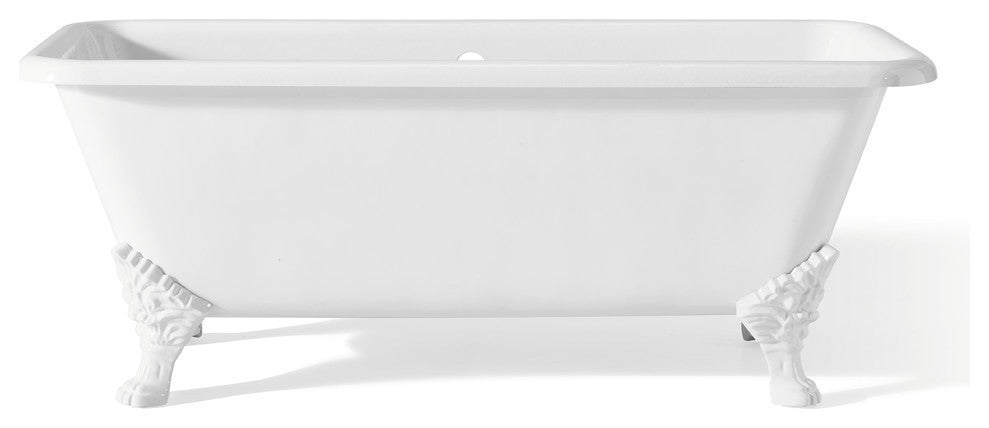 Cheviot Products Spencer Cast Iron Bathtub, White Interior and Exterior, White