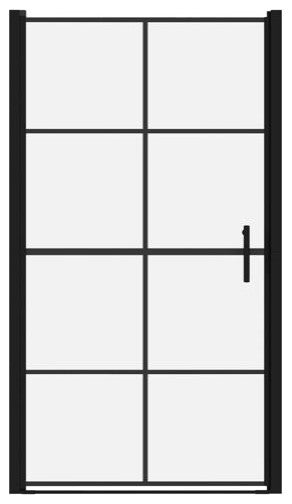 vidaXL Shower Doors Bathroom Shower Enclosure Tempered Glass 39.4"x70.1" Black