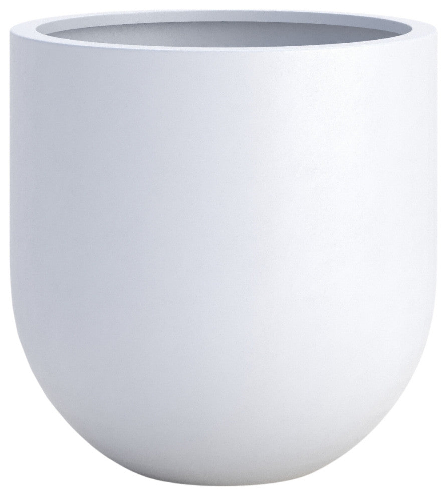 DTY Signature Mount Antero 1-piece Fiberstone Bullet Planter, White, Medium