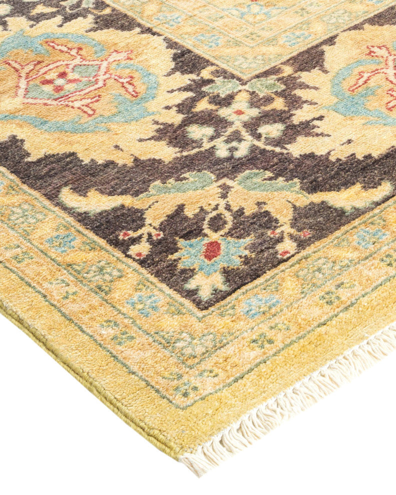 Eclectic, One-of-a-Kind Hand-Knotted Area Rug Green, 9'1"x11'9"