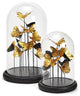Two's Company Set of 2 Golden Butterflies in Dome