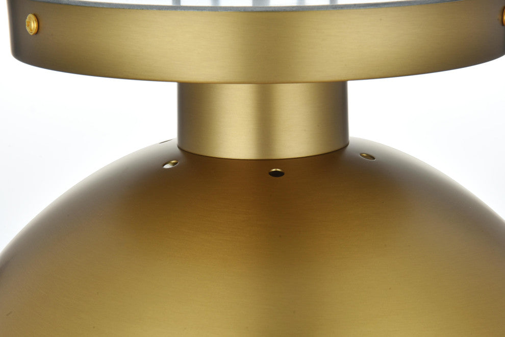 Home Living 12" Flush Mount Frosted White Shade, Satin Gold