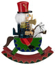 12" Wooden Christmas Nutcracker Soldier on Rocking Horse