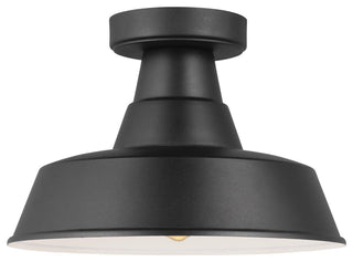 Barn Light One Light Outdoor Flush Mount, Black