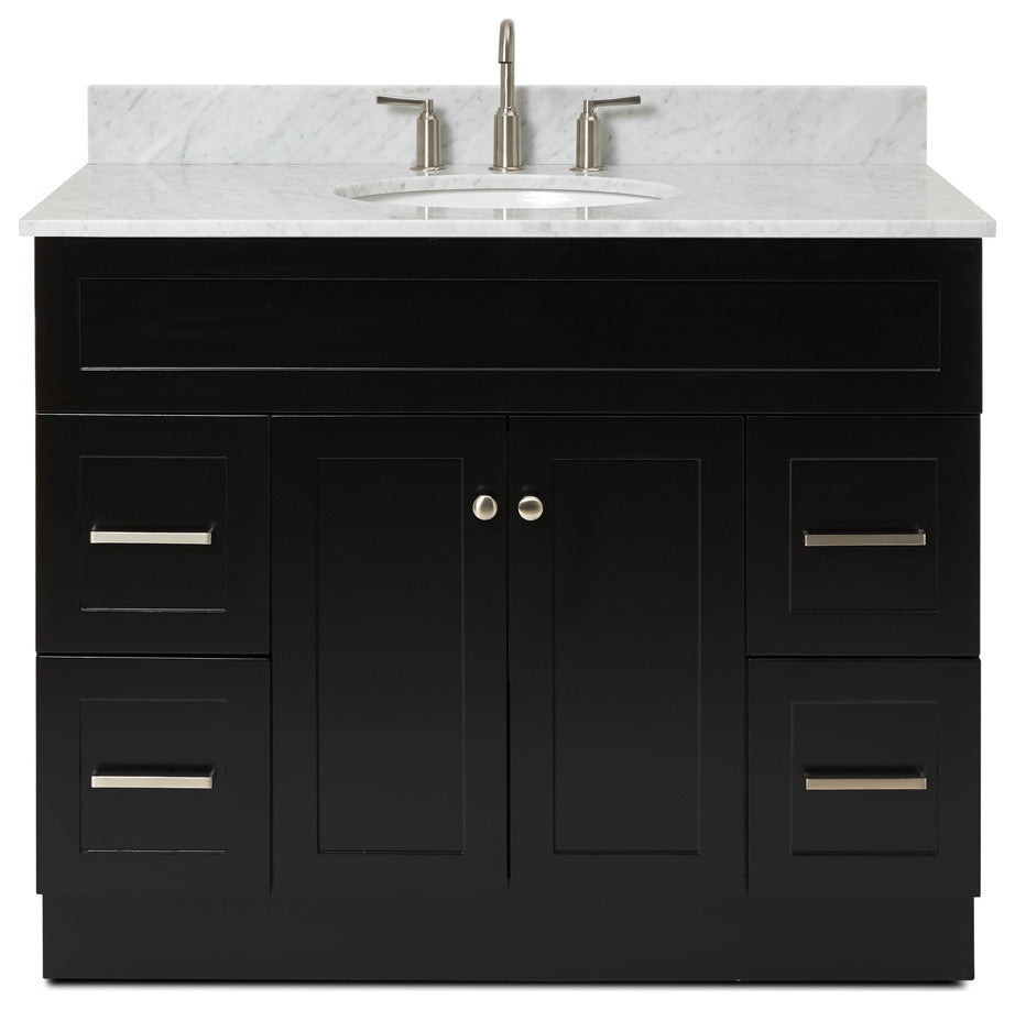 Ariel Hamlet 43" Oval Sink Bath Vanity, 0.75" Carrara Marble