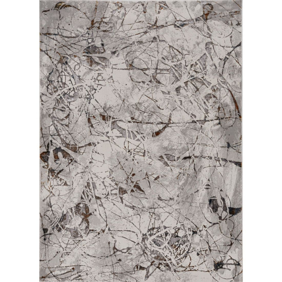 KAS Inspire 7502 Ivory/Gray Escape Area Rug, 9'10"x13'2"