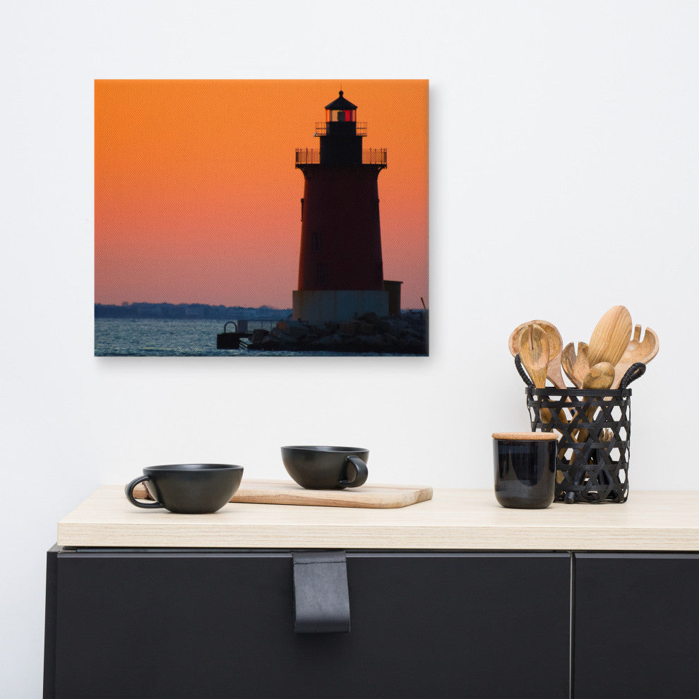 Sunset at Henlopen State Park 3 Coastal Canvas Wall Art Print, 16" X 20"