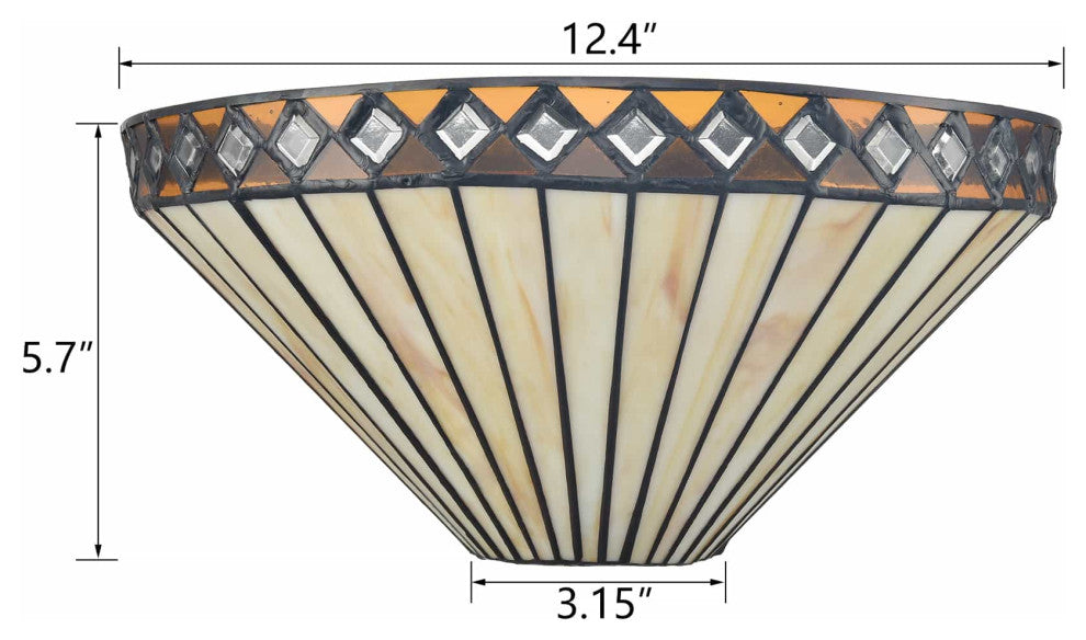 Tiffany Style Wall Sconce 1-Light Stained Glass Wall Light