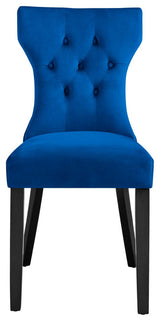 Silhouette Performance Velvet Dining Chairs, Set of 2, Navy