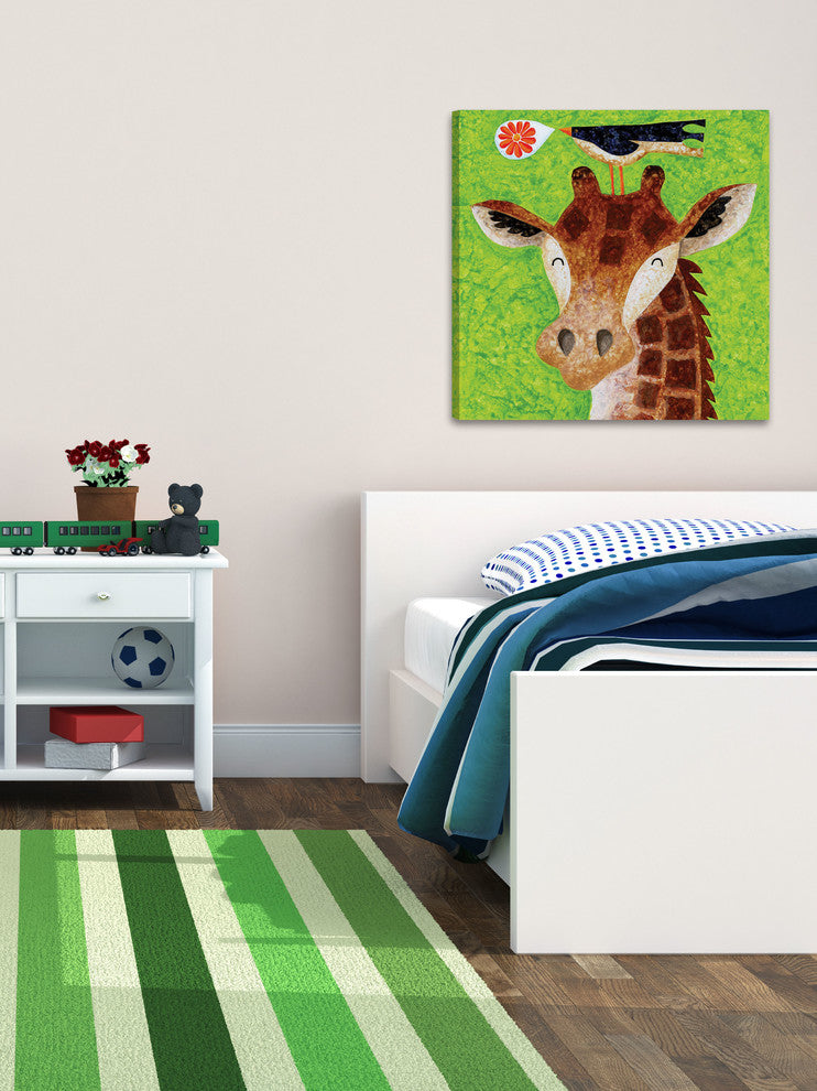 Marmont Hill, "Giraffe Blossom Ballad" by Janet Nelson on Wrapped Canvas, 32x32
