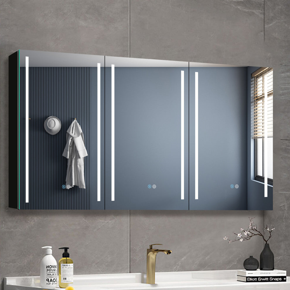 60" W x 30" H Aluminum Surface Mount Medicine Cabinet, Shelves