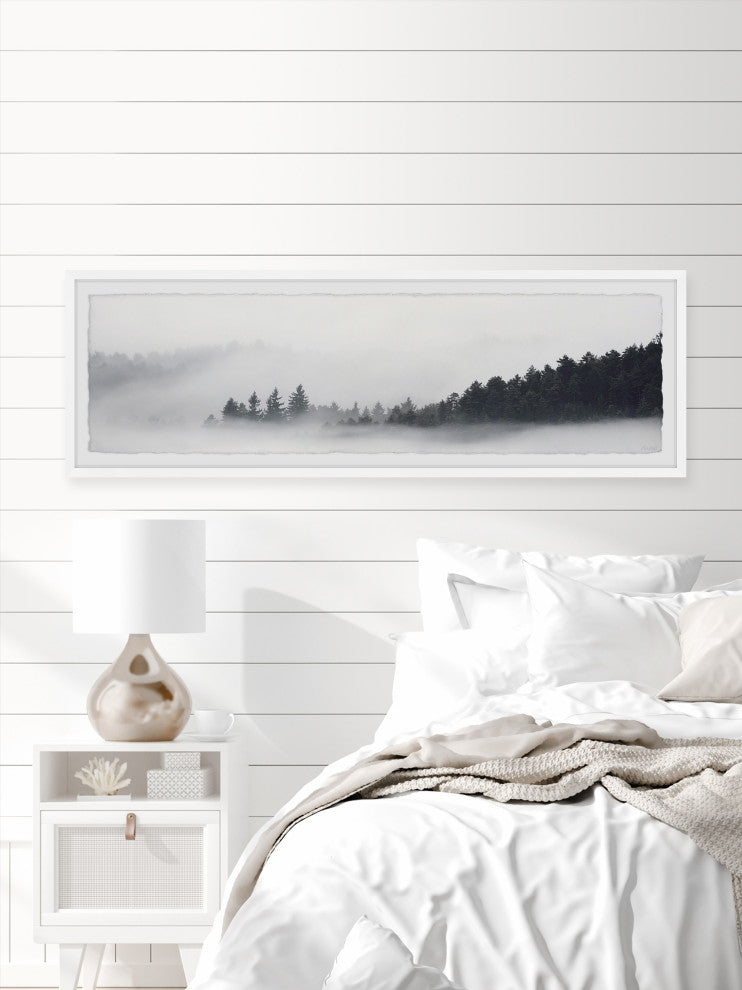 "Hazy Lake" Framed Painting Print, 45x15