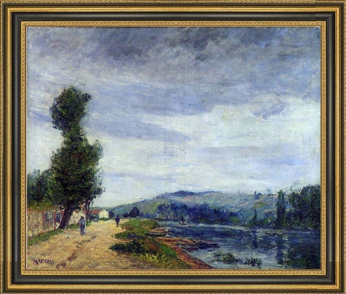 Gustave Loiseau by the Seine Stormy Weather Framed Premium Canvas Print, 16"x20"