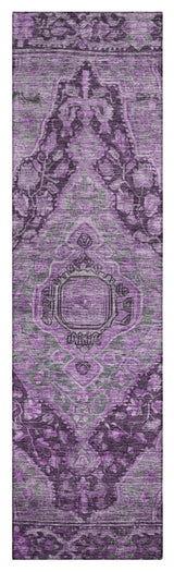 Machine Washable Indoor/Outdoor Chantille ACN1761 Purple 2'3" x 7'6" Runner Rug
