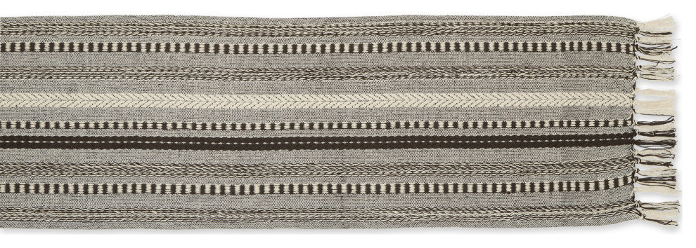 Dark Brown Braided Stripe Table Runner 15x72