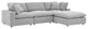 Commix Down Filled Overstuffed Boucle Fabric 4-Piece Sectional Sofa, Light Gray