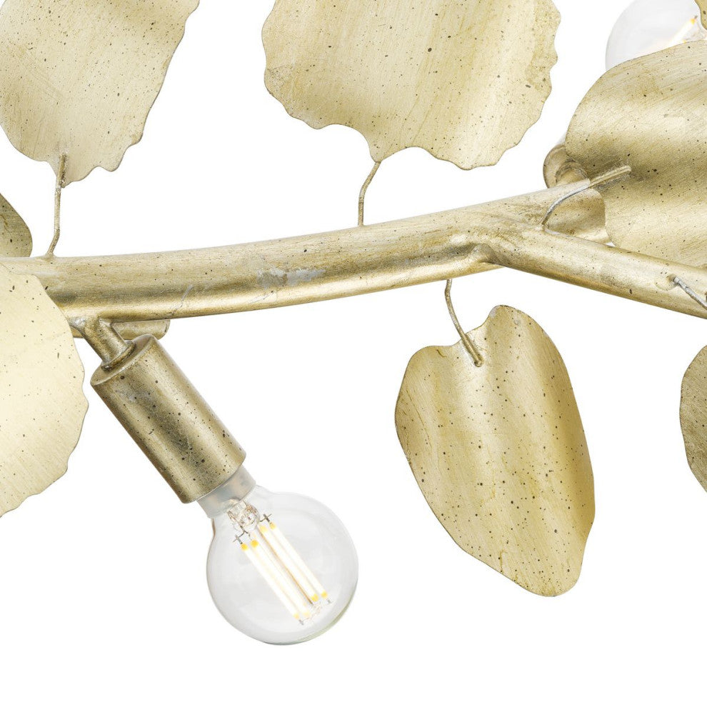 Laurel Collection 7-Light Island Linear Chandelier Light, Gilded Silver