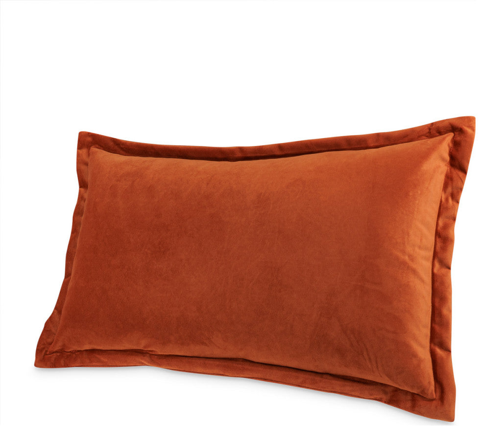 Conner 13"x22" Oblong Velvet Pillow, Set of 2, Paprika