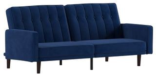 Carter Premium Tufted Split Back Sofa Futon, Navy