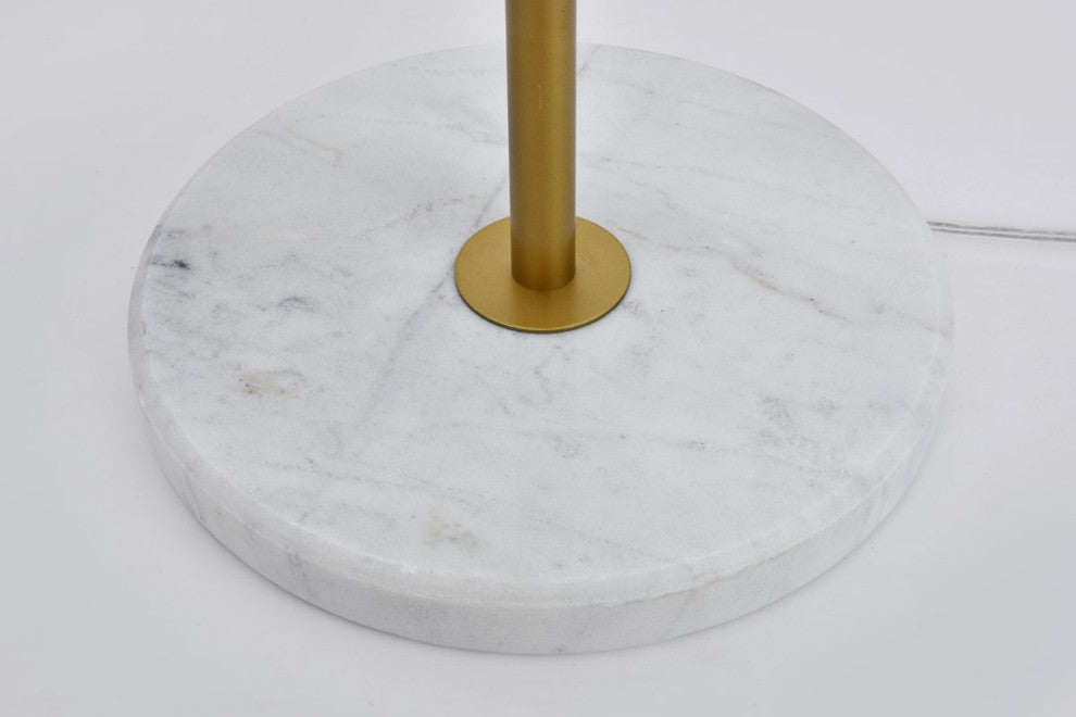 Midcentury Modern Brass And Clear 3-Light Floor Lamp