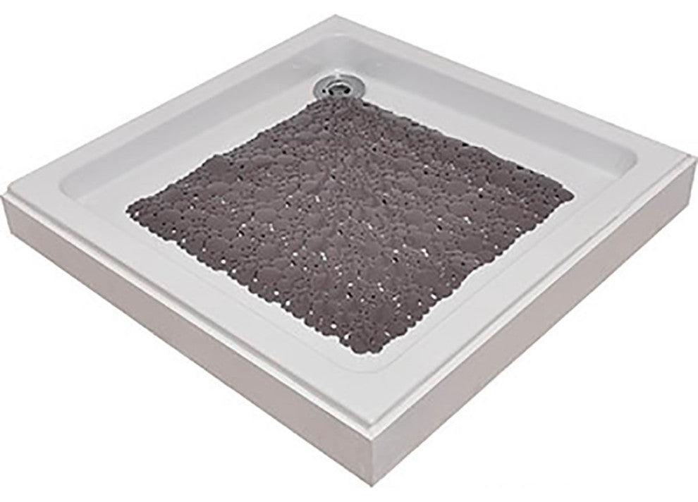 Bubbles Non-Slip Square Shower Mat 20"³L X 20"³W, Taupe