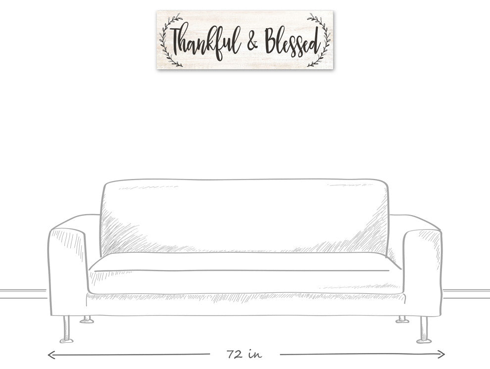 Thankful and Blessed 12x36 Canvas Wall Art
