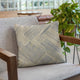 Plutus Blue Beige Hidden Tour Abstract Luxury Throw Pillow, 22"x22"