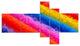 Multi Color Polygonal Pencils, Abstract Canvas Art Print, 60"x32", 5 panels