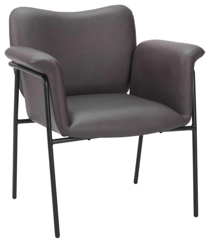 Heritage Brown Faux Leather Polyurethane Accent Chair