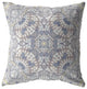 16" Yellow Gray Boho Ornate Zippered Suede Throw Pillow