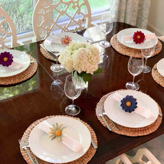 Felt Daisy Napkin Rings, Set of 6