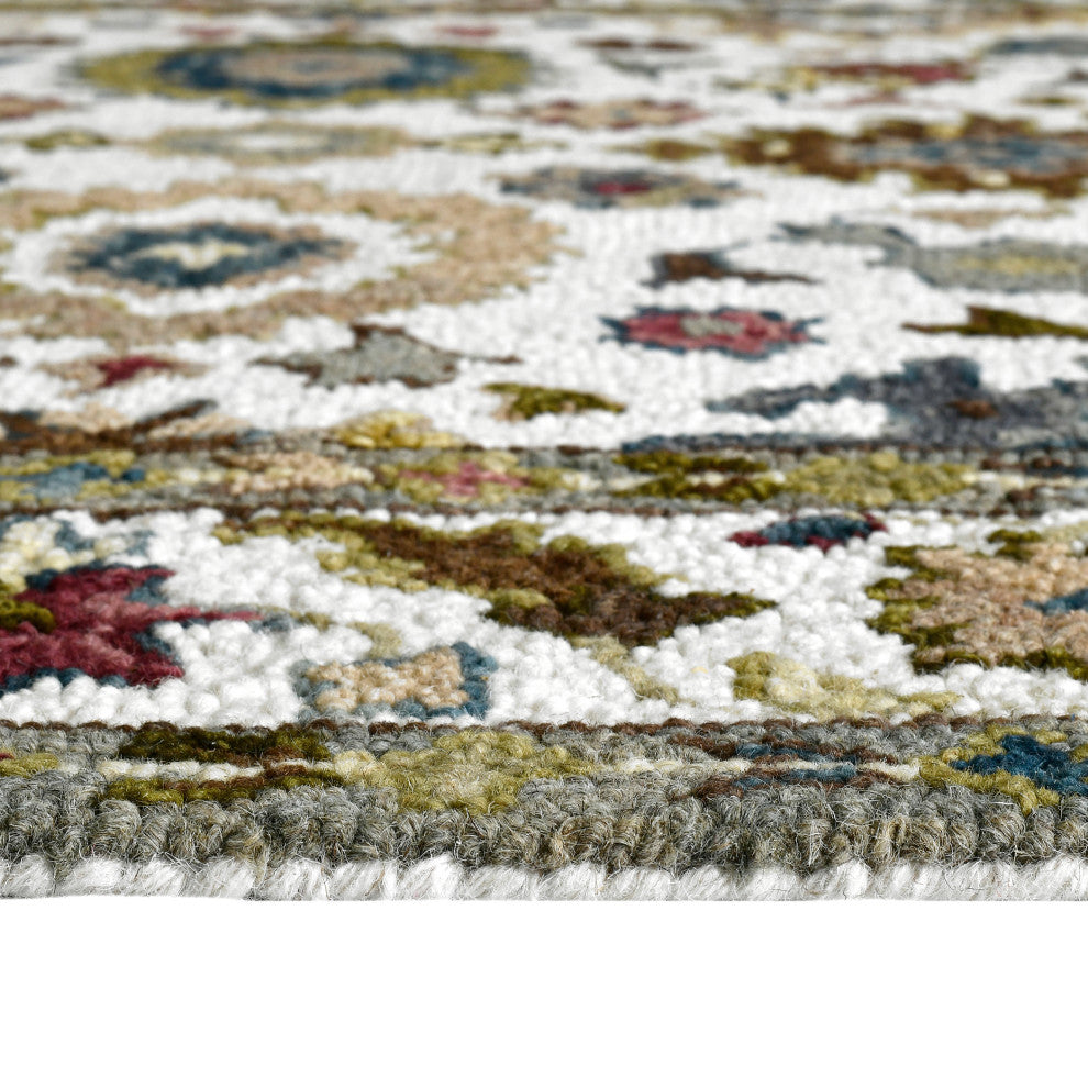 Jackson Traditional Ivory Hand-Hooked Area Rug 9' x 13'