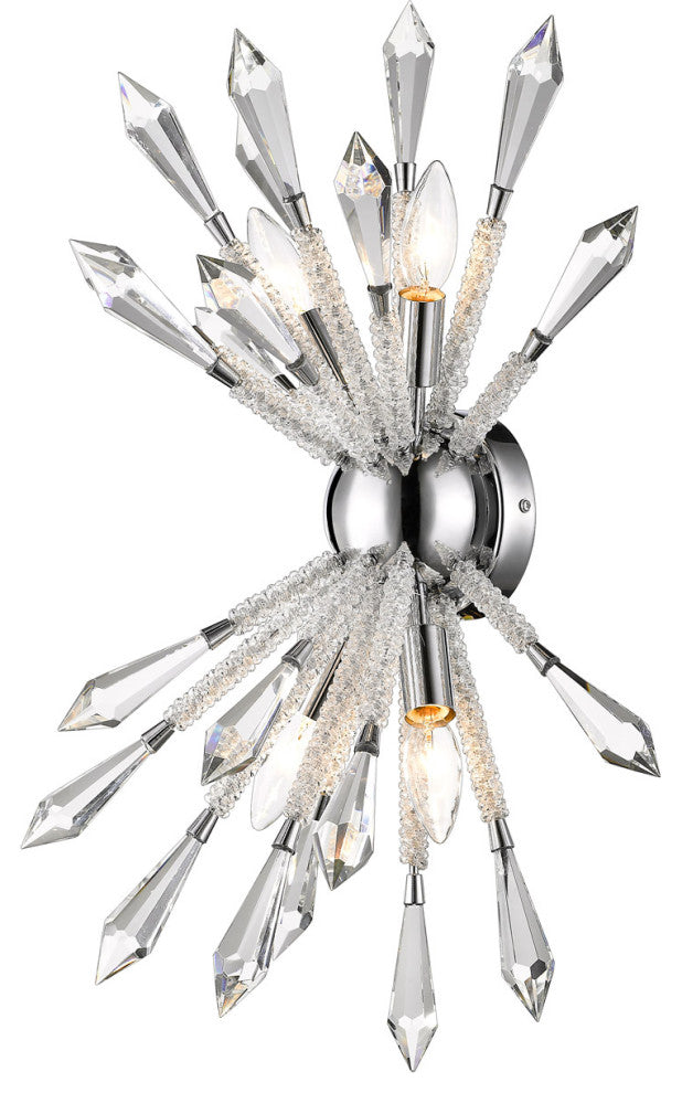 Zlite 4002-4S 4-Light Wall Sconce, Clear