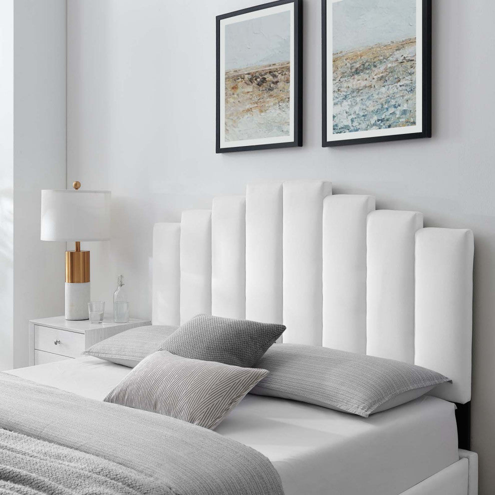 Headboard, Twin Size, Velvet, White, Modern Contemporary, Bedroom Master Suite