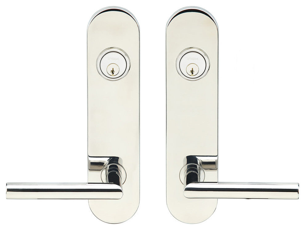 Frankfurt Lever, Tubular Entry, Double Cylinder, Polished Stainless Steel