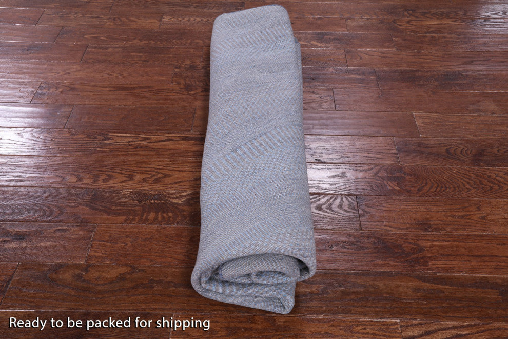 8' Round Savannah Grass Handmade Wool and Silk Rug Q11453