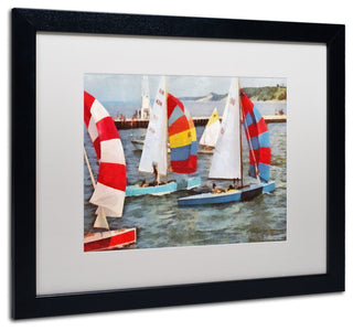 'After the Regatta' Matted Framed Canvas Art by Michelle Calkins