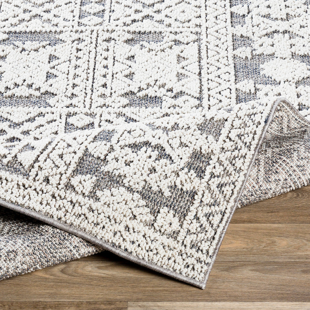 Surya Ariana RIA-2305 8'10"x12' Rug, White/Medium Gray/Taupe/Charcoal