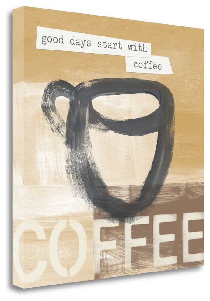 "Good Days Start With Coffee" By Linda Woods, Giclee on Gallery Wrap Canvas
