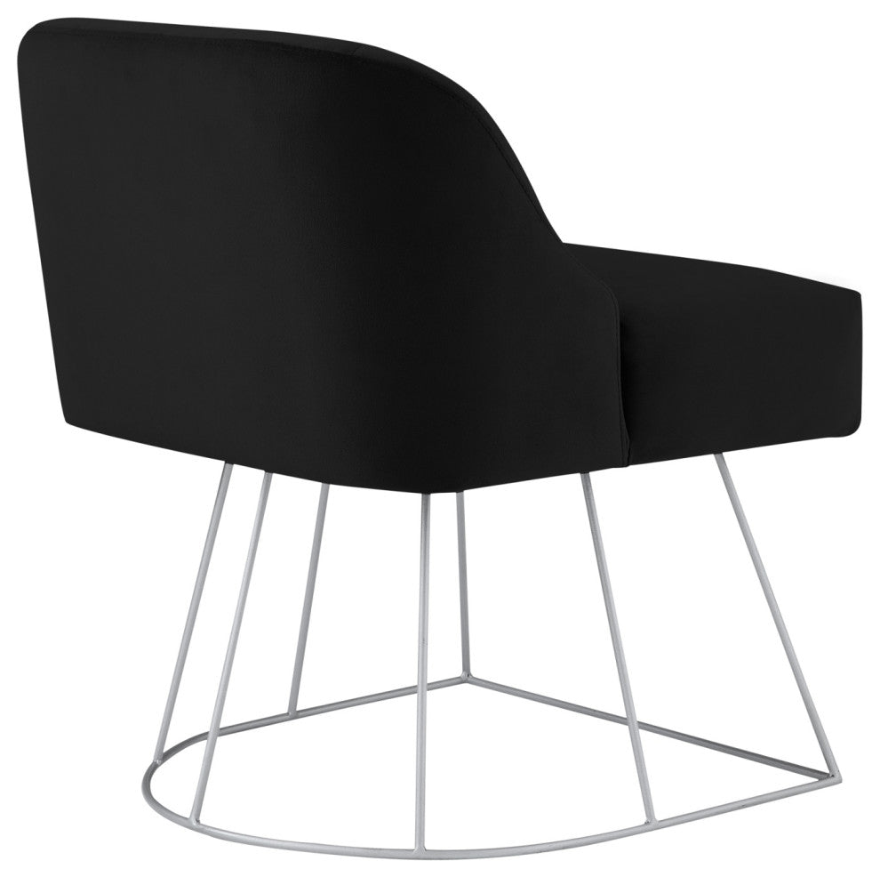 Inspired Home Kolibra Vanity Stool, Upholstered, Black