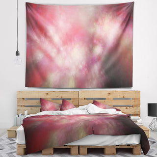 Red Blur Sky with Stars Abstract Wall Tapestry, 60"x50"