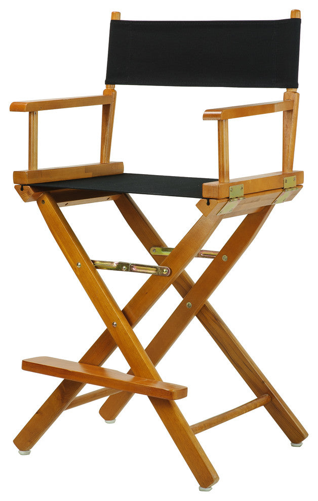 024" Director's Chair Honey Oak Frame-Black Canvas