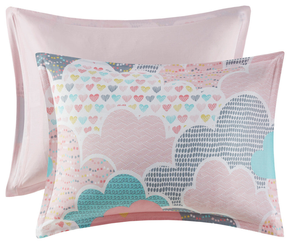 Kids Cotton Comforter/Duvet Cover/Coverlet Set, Pink, Full/Queen, Comforter