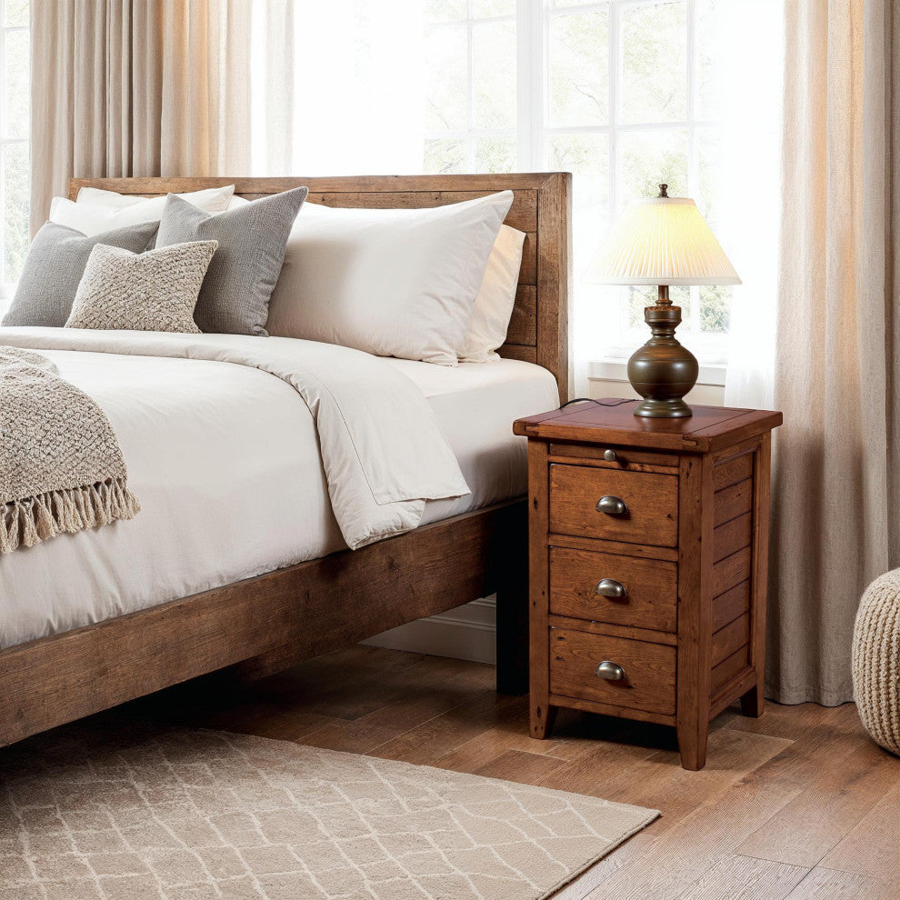 Irish Coast 3-Drawer Nightstand, Brown