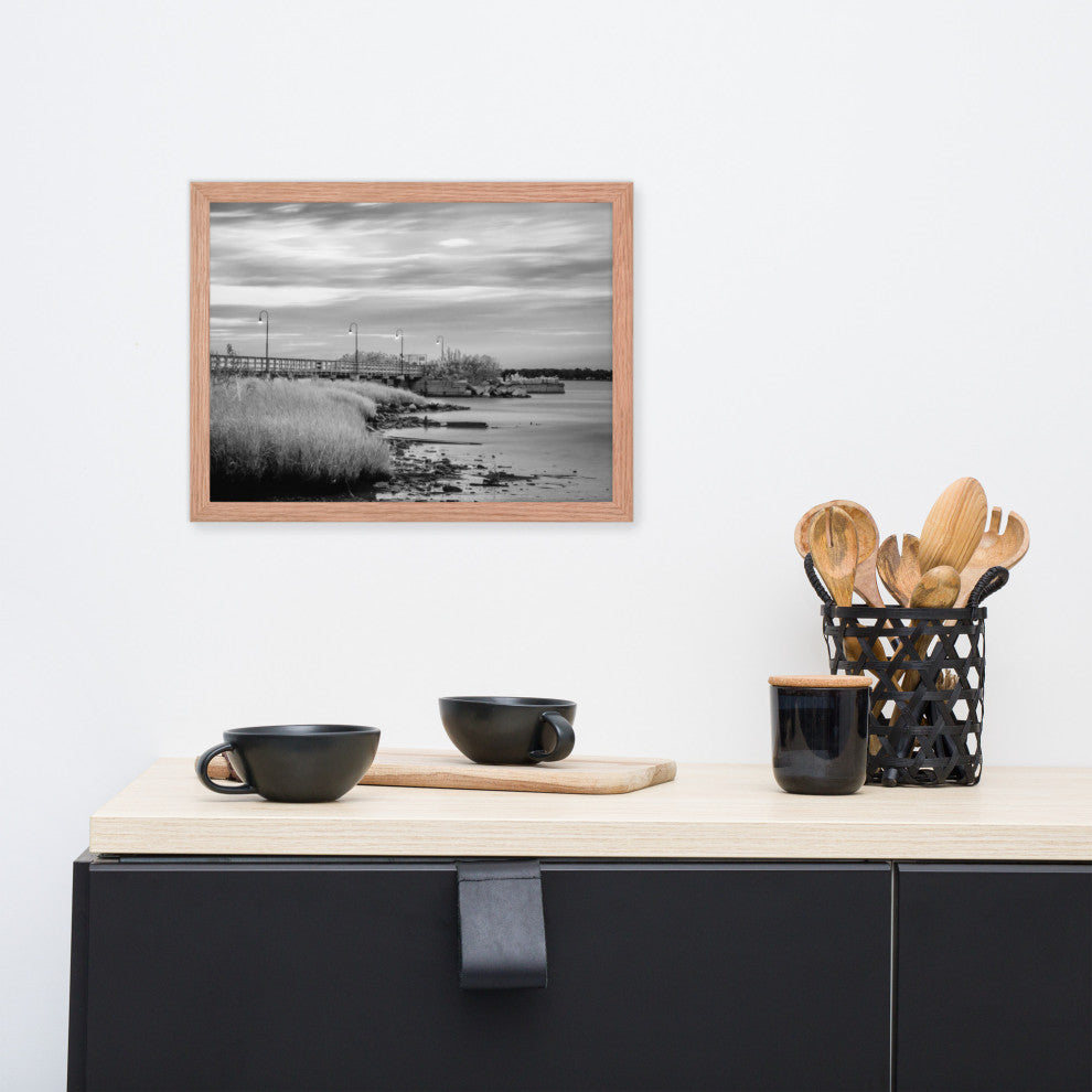 Historic New Castle 2 Coastal Landscape Framed Photo Paper Wall Art Prints, Red Oak, 12" X 16"